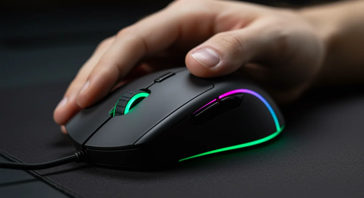 Ergonomic and affordable gaming mouse on a mousepad