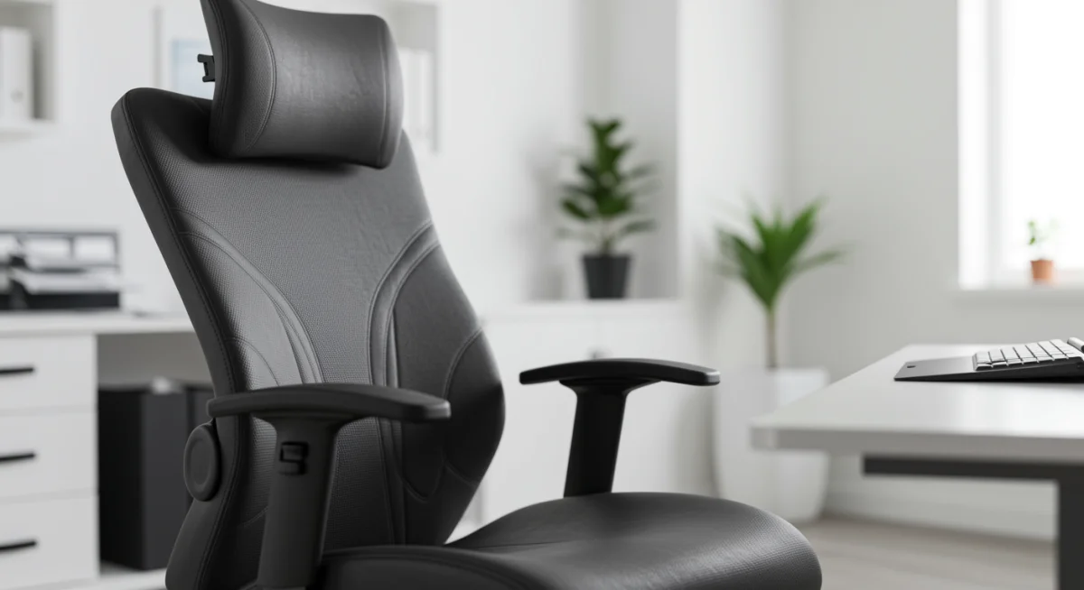 Detailed view of an ergonomic office chair's adjustable features