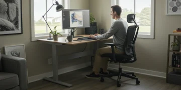 Modern ergonomic home office setup for enhanced productivity