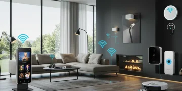 Modern smart home setup with integrated devices