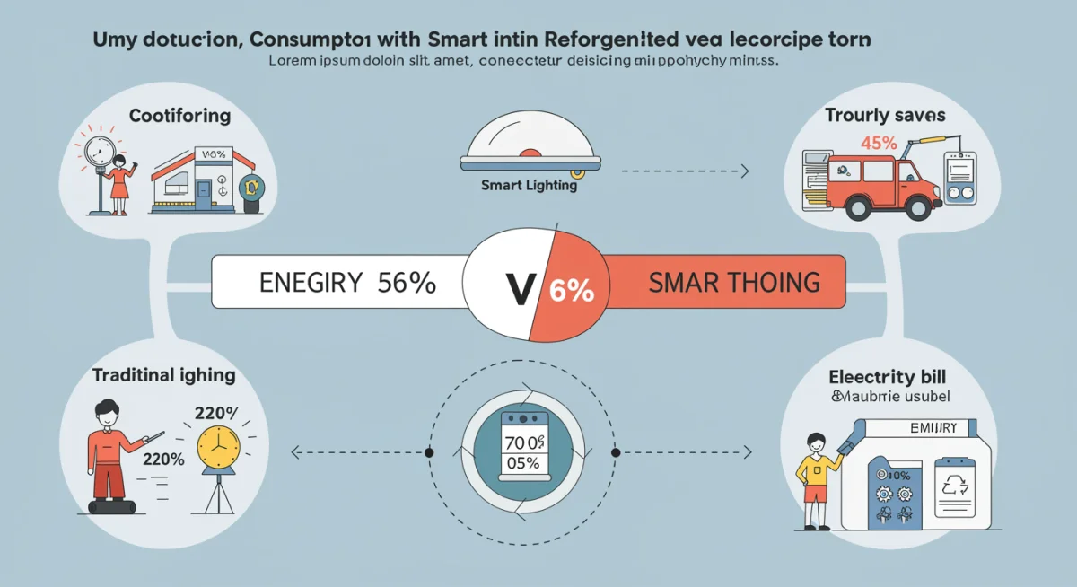 Infographic showing energy savings from smart lighting