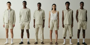 Models wearing sustainable fashion from organic and recycled materials, highlighting ethical style in 2025.