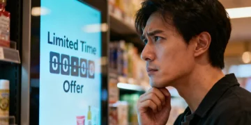 Consumer analyzing a limited time offer advertisement