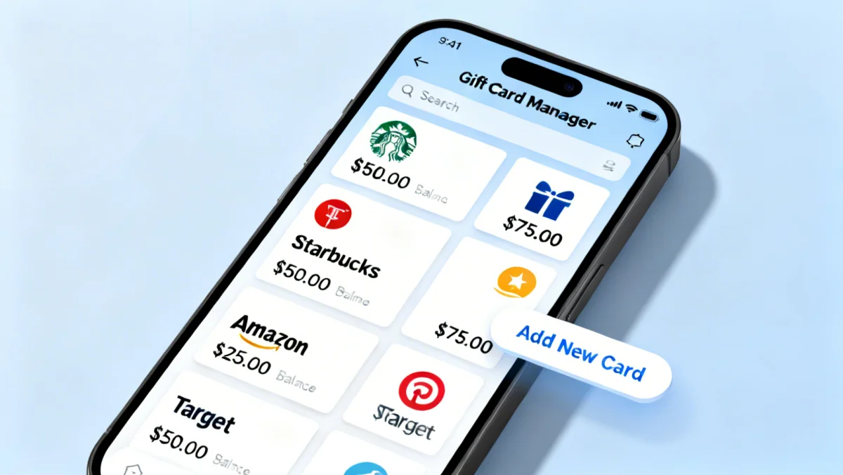 Mobile app for tracking and consolidating gift card balances