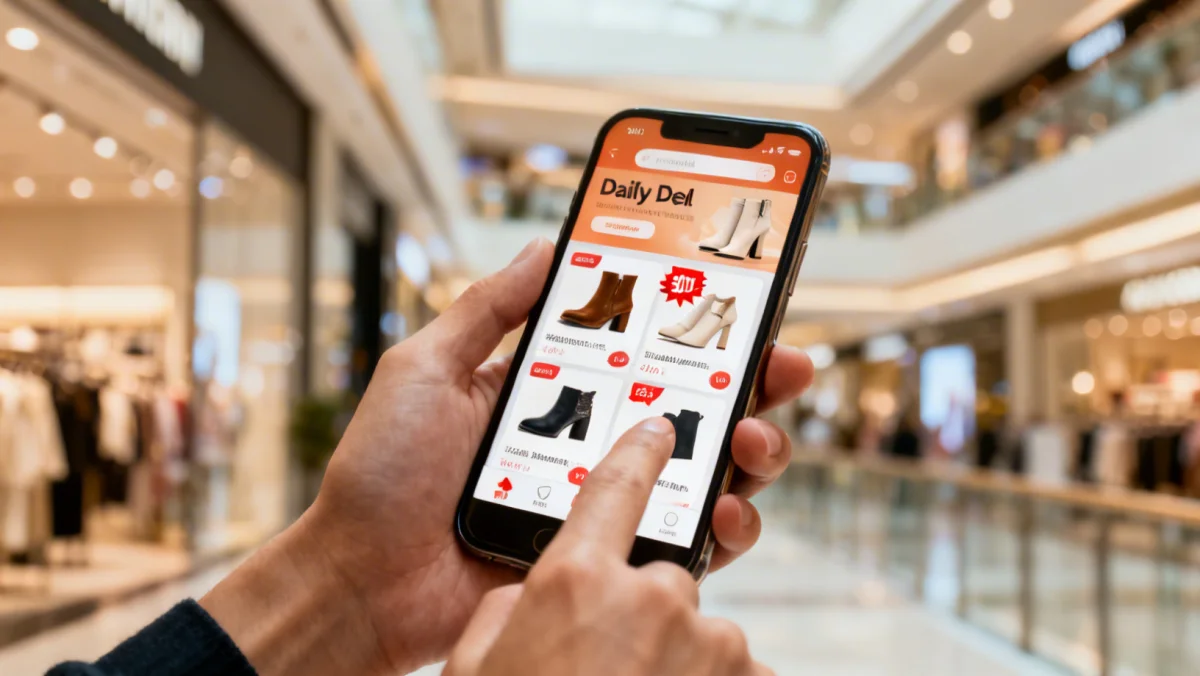 User engaging with a daily deal app, showcasing savings potential