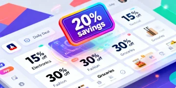 Illustration of Top 5 Daily Deal Apps: A Review of Features and Average 20% Savings Potential